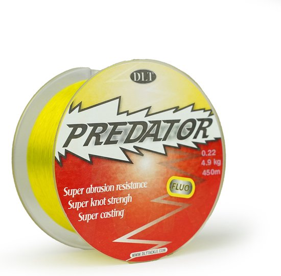 DLT Predator Fluo - Nylon Vislijn - 0.18mm - 500m - Geel van DLT