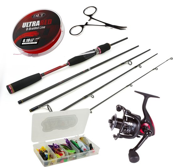 DLT Profi Travelling Fishing set - Reishengel - Incl. Vislijn - Kunstaas - Vishengel - Reisset