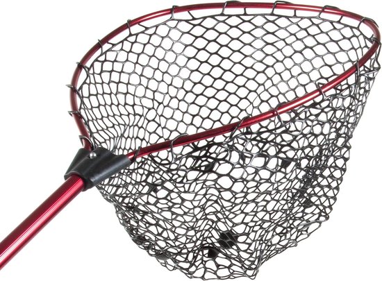 DLT Red Ultra Rubber Landingnet - Roofvisnet - Schepnet - Rood - Afneembare aluminium steel van DLT