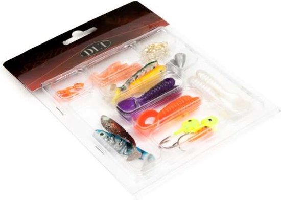 DLT Roofvis Shad Set - Sofbait Set - Assorti- 20 dlg - Kunstaasset van DLT
