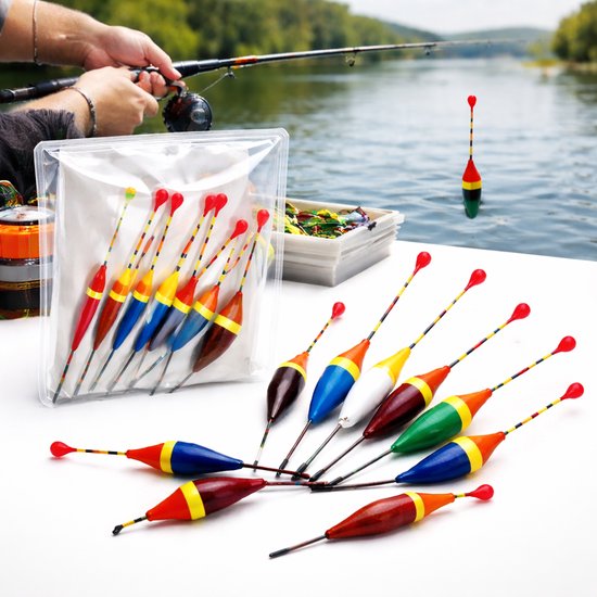 Dobber Set – 10-delig – Visdobbers voor Hengel – Inline Dobbers – Voor Witvis & Roofvis – Licht & Gevoelig van Naymphe