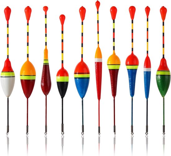 Dobber set- 10 vis dobbers - Dobbers - Schuimdobbers - Visaccessoires - Visgerei - Hengelsport - Geschikt voor diverse vissoorten van Merkloos