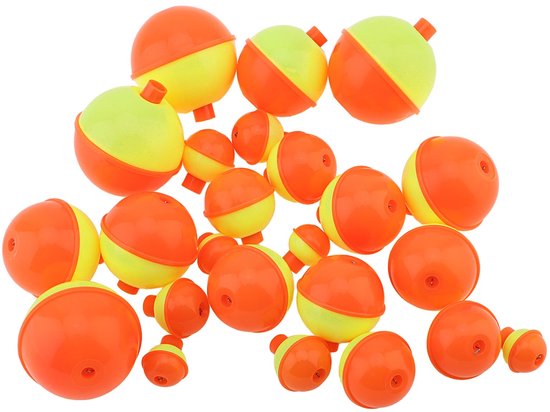 Dobbers drijvers, drukknop ronde boei, klikbare ronde drijvers, oranje/geel verschillende maten voor visgerei accessoires