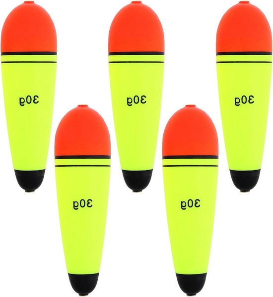 Dobbers set voor zoet- en zoutwater vissen - Lichtgewicht EVA dobbers - Visboeien met schuim - 5 stuks 30 g van Merkloos