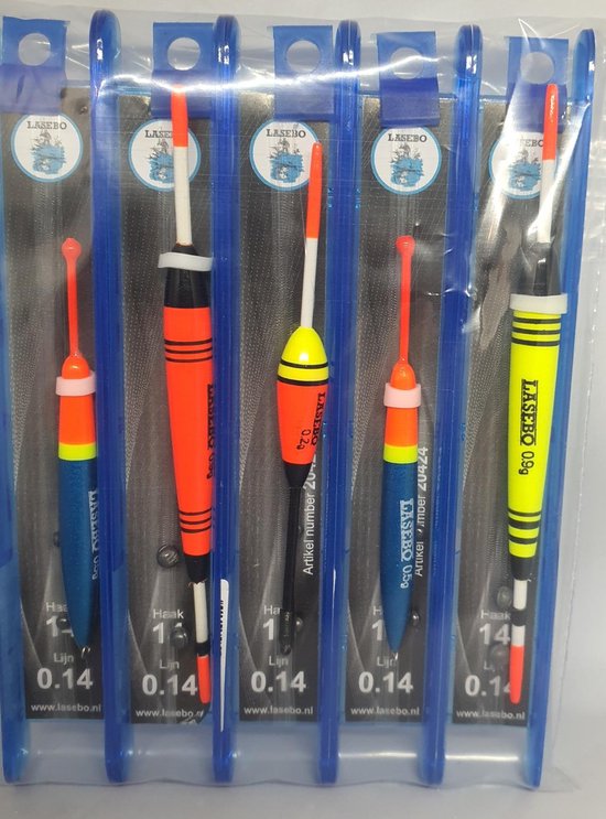 Dobberset 5 complete tuigjes - vis dobbers - dobbers - karper - hengelsport- witvis -Sinterklaas cadeau - Kerst cadeau van Merkloos