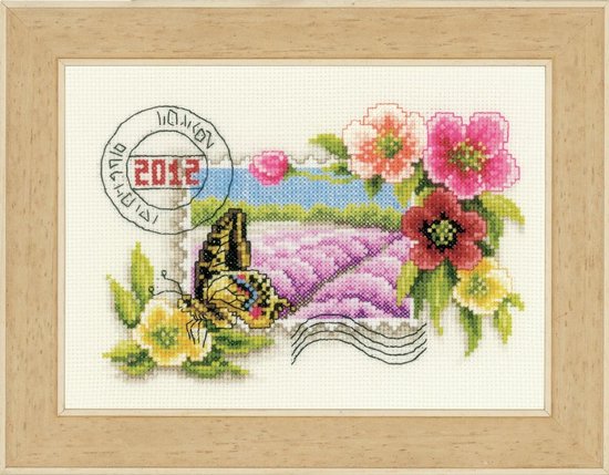 Doe-het-zelf borduurafbeeldingen groen uit de Provence wanddecoratie handwerk volwassenen creatief handwerk kruissteekafbeeldingen set huisdecoratie telpatroon verpakking in getelde kruissteek