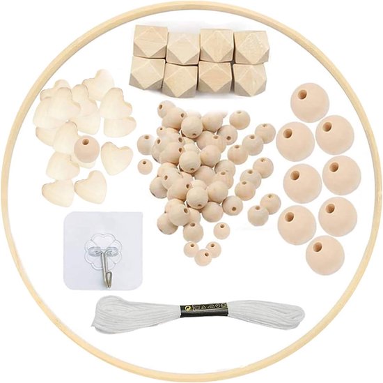Doe-het-zelf houten mobiel frame, doe-het-zelf houten mobiel frame, windspel, bedbelkit, handgemaakt speelgoed, wooncultuur, decoratie, cadeau voor kinderen (liefdesgebied)