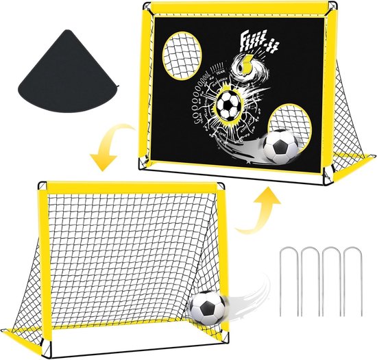 Doelen pop-up voetbalnet, 4 grondnagels en draagtas, kindervoetbaltrainingsapparatuur doelpalen voor de tuin binnen en buiten