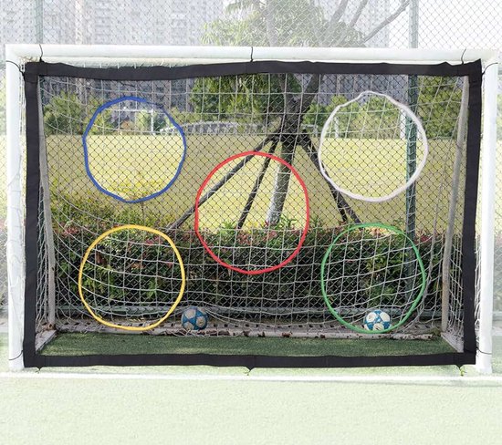 doelwand, net met 9 schietgaten, ingesteld voor voetbaloefeningen, voetbalnet voor voetbaldoelen, doelwand, net voor doelen (voetbaldoel niet inbegrepen)