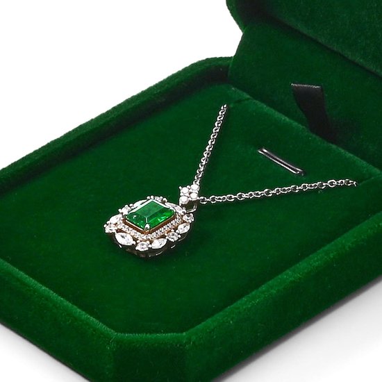 Donkergroen fluwelen hangerdoosje voor opslag & cadeau hanger voor Valentijns & jubilea
