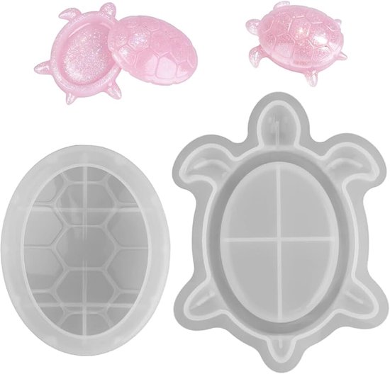 Doos Harsvorm met Deksel, 3D-Zeeschildpad Opbergmal voor DIY-Epoxyharsknutselen Herbruikbaar Oceandier Thema Sieradendoos voor Woondecoratie Snuisterijen Sleutelhangers