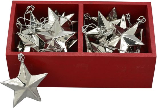 Doos met 24 x sterhangers SuArt - 7,5 cm - roestvrij staal