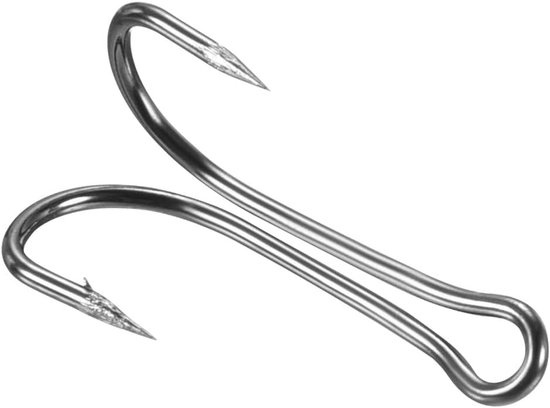 Double Fishing Haken - 50pcs - 1.5cm L - Carbon Staal - Klassiek Scherp - Open Shank - Barbless - Zwart - Vissen Accessoires