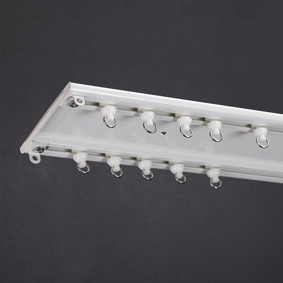 Double Track ain Rail - Plafond Mount Gordijnpaal voor Woonkamer/Slaapkamer Adjuble 7ft - 20ft Siamese Track Wit H 4m (13ft) Grootte