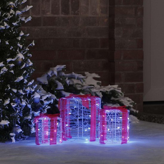 Dozen, blauw, 20 x 20 x 21 cm, acryl lichtdecoratie met led-USB-aansluiting