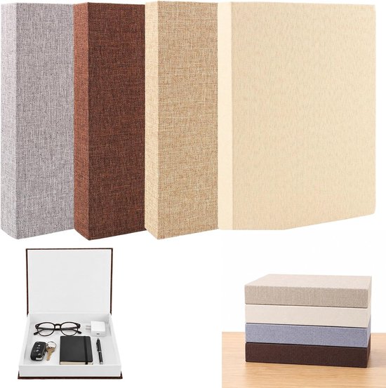 Dozen met magneetsluiting en linnenlook | 4 kleuren, 25 x 18 x 4 cm, magneetsluiting, boekenbox, opslag, plank, salontafel