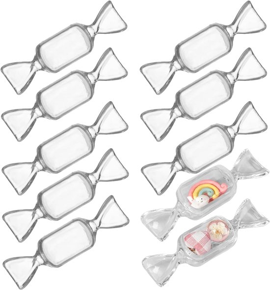 Dozen, transparante snoepdoosjes, voor snoep, geschenkdozen, bruiloft, Kerstmis, feestdecoratie, het bewaren van kleine voorwerpen (transparant)