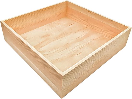 Dozen, vierkant, onbehandeld, 30 x 30 x 8 cm – Rustieke houder van