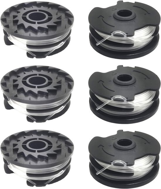 Draad Trimmer Vervangingsspoel, 8,2 m 0,165 cm Grastrimmerspoelen Compatibel met Parkside draadloze grastrimmer Parkside PRT 550 A1 - LIDL IAN 311404, PRT 550 A3, PRTA 20-Li B2 (6 spoelen)