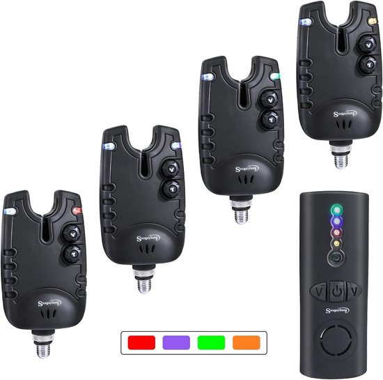 Draadloze LED Vissen Bijt Alarm Set met 4 Alarmen en Ontvanger, Perfect voor Karpervissen