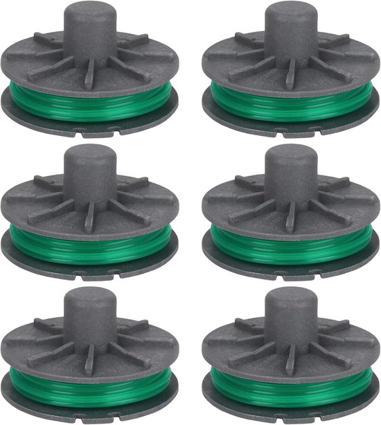 draadspoel 5309-20 geschikt voor Gardena Turbotrimmer PowerCut Plus 650/30 (artikelnummer 9811/9811-20), reservedraadspoel 4,3 m lengte Ø 2 mm (6 stuks)