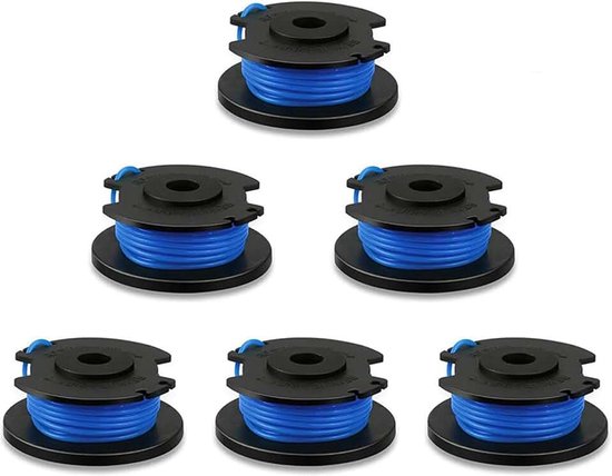 Draadspoel geschikt voor Ryobi 18 V ONE+ accu-grastrimmer RLT1830Li, OLT1831, RLT1825Li, OLT1825, reservedraadspoel lengte 3,3 m Ø 1,65 mm (6 spoelen)