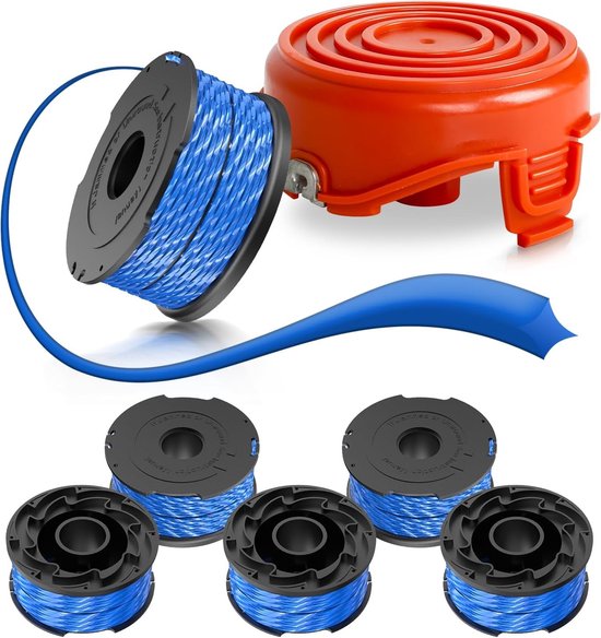 Draadspoel met 6 Caps voor Diverse Grasmaaiers en Tuingereedschap, Compatibel met GL315, GL337, GL350 en Meer