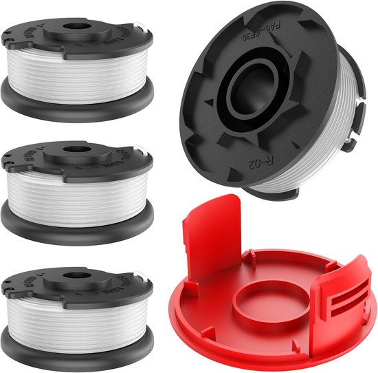 draadspoel, voor Einhell accu-grastrimmer GE-CT 18/28 Li en GE-CT 18/28 Li TC, voor Einhell reservedraadspoel TLE-03, spoelafdekking TLE-03-1 (4 draadspoel + 1 spoelafdekking)