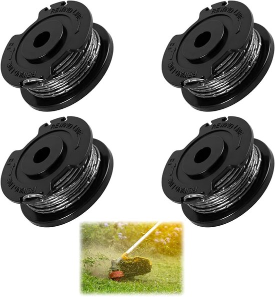 Draadspoel voor grastrimmer, reservespoelen voor grastrimmer, nylon spoelen met automatische voeding, draadspoelen voor grastrimmer, 4 stuks Ø 1,6 mm - 5 m