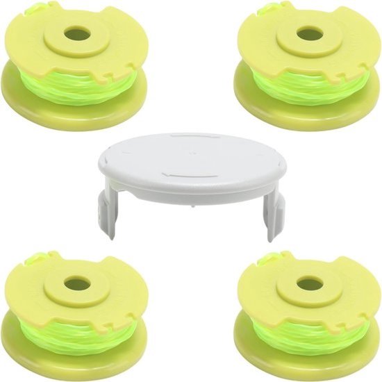 Draadtrimmer-spoelenset van 4 met 1 dop (groen) voor tuinonderhoud en precisiewerk