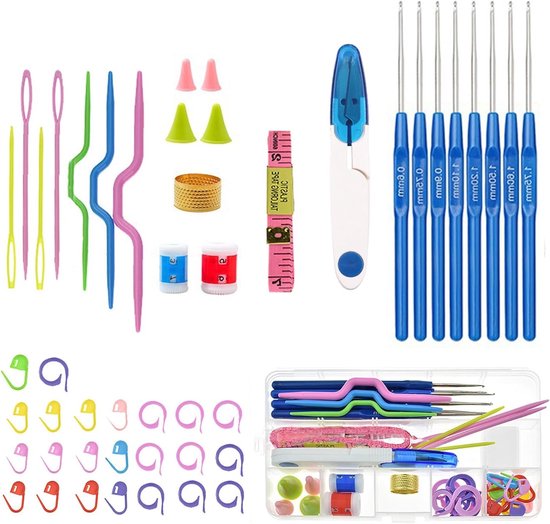 Draagbare Haaknaald Set voor Beginners, Compleet Haakset Cadeau, Ideaal voor Haken en Creatieve Projecten van Merkloos