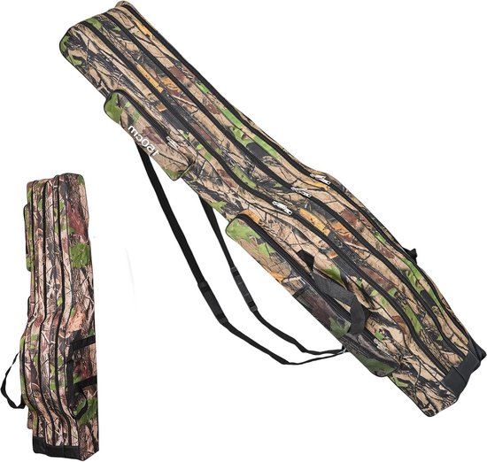 Draagbare hengeltas met 3 vakken 150 cm - Multifunctionele tas voor vissen - Waterdicht - Hengelhouder - Visrugzak - Zie afbeelding van Merkloos