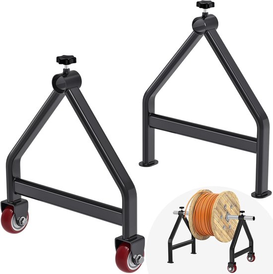 Draagbare kabelhouder, volledig gelaste draadrekdispenser voor spoelen tot 28 inch diameter, 100 kg capaciteit, ideaal voor kabels en draden