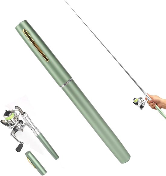 Draagbare Mini Visspullen: Inklapbare Penvormige Visstok met Rollewiel voor Gemakkelijk Vissen