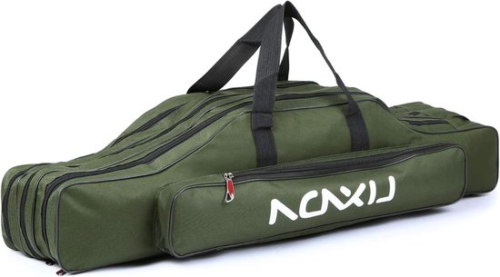 Draagbare opvouwbare tas voor 3 lagen vissersgereedschap - Ruime opslag voor hengels, accessoires en visuitrusting, 90/120/150cm (optioneel)