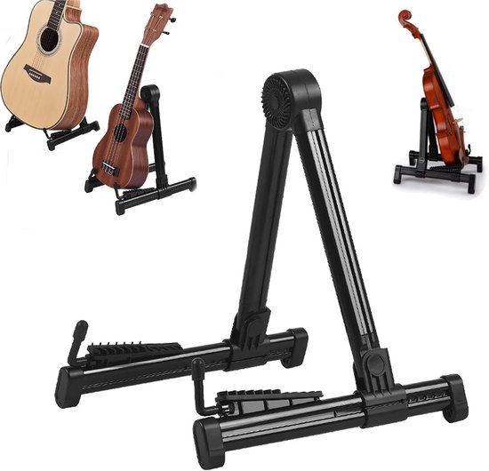 Draagbare universele opvouwbare vloer gitaar standaard voor akoestische en elektrische gitaar verstelbare banjo ukelele viool