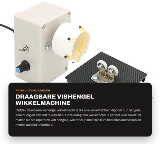 Draagbare Vishengel Wikkelmachine - Elektrische Wikkelmotor - Verbeter jouw viservaring - Verstelbare Wikkelmachine - DIY Gereedschap - H...