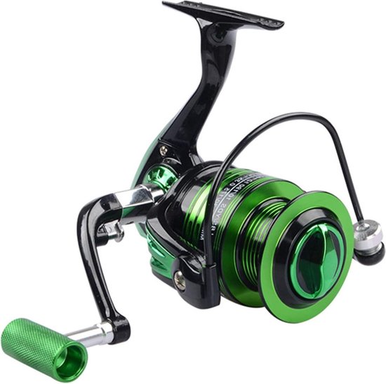 Draaiende Metalen Vismolen Zwart En Groen Imitatie Houtnerf Slijtvast Comforthandvat Zoutwater Zoetwater Visgerei. van Hokaido.