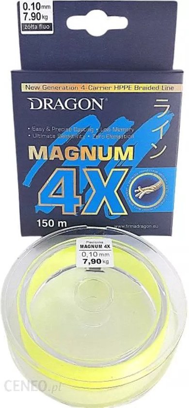 Dragon Magnum 4x Braid 300m Hi-Vis Yellow 0.12 Mm van Dragon