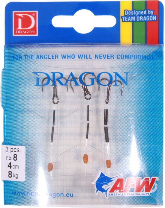 Dragon Treble Hook Stingers Nylon Leader (3 Stuks) #8 - 4cm - 8kg van Dragon
