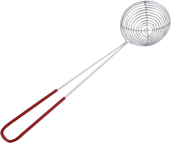 Draining Spoon - Skimmer Slotted Spoon - Boba Pearl Scoop Strainers - Mini Mesh Skimmer Spoon met Handvat - Ronde Hot Pot Strainer voor Keuken Koken Voedsel Pasta (Maat : S) van Gutsdoor