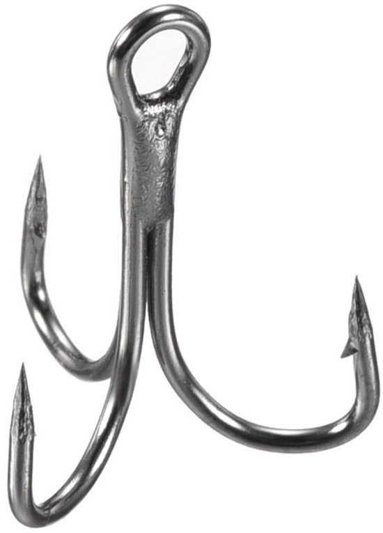 Dreikoppige Angelhaken 12#, 20 Stuks, 0,51" L, Carbonstaal, Zwart