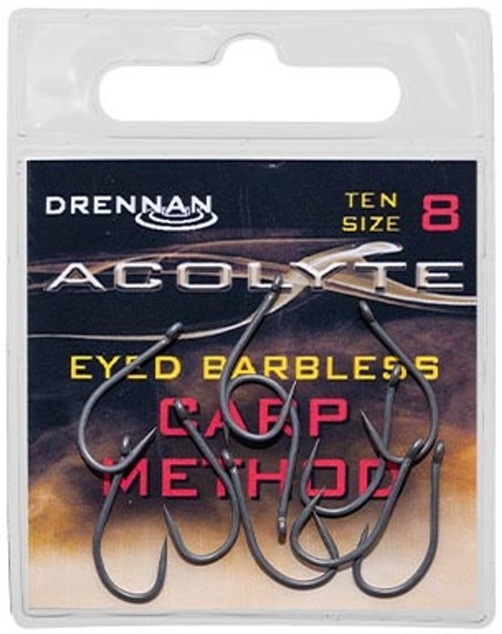 Drennan Acolyte Carp Method Eyed - Barbless (10 pcs) - Maat : 10 van Merkloos