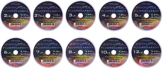 Drennan Acolyte Fluorocarbon 50m - Maat : 7lb - 0.21mm