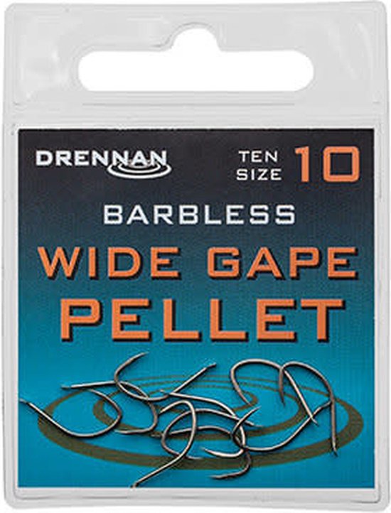 Drennan Barbless Wide Gape Pellet (10 pcs) - Maat : 18