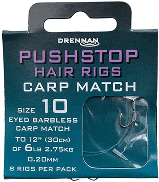 Drennan - Onderlijnen Pushstop Hair RIgs Carp Match - Drennan van Merkloos