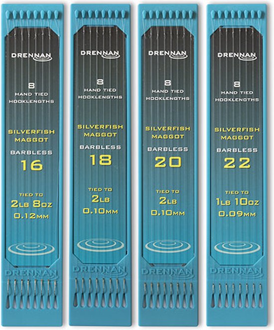 Drennan Onderlijnen Silverfish Maggot Barbless 15cm - Maat : haak 20 - 0.10mm
