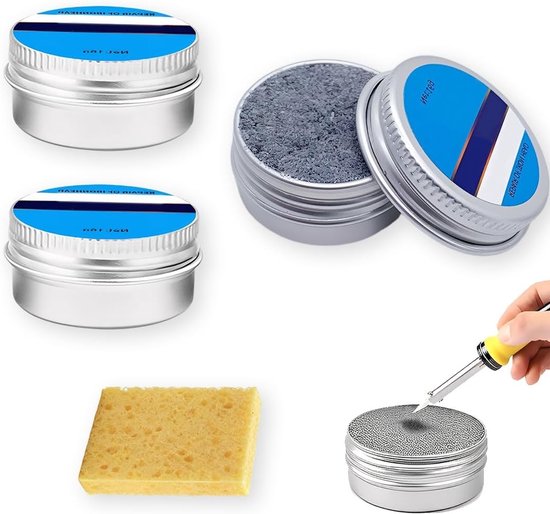 Drie delige Solder Tip Reactivator voor het reinigen van oxidized soldeertips, inclusief reinigingspons en loodvrije soldeertip cleaner