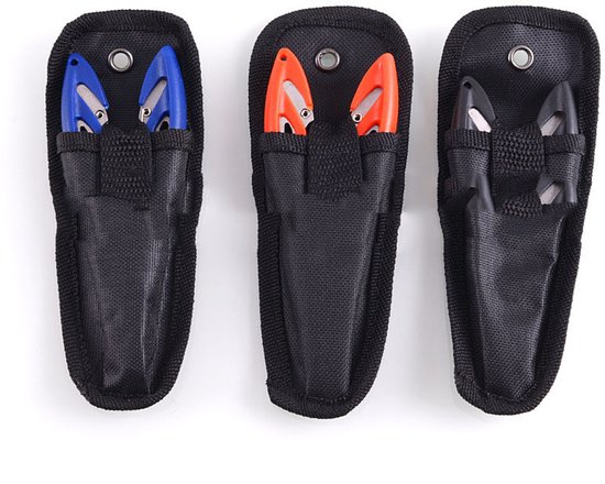 Driedelige vistangenset, roestvrijstalen vistang, multifunctionele vistang, vislijnsnijder, haakverwijderaar, vislijnsnijder, visgerei in rood, blauw en zwart. van Merkloos