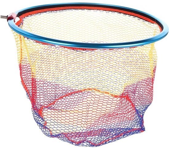 Driehoekige visnetkop - schepnet - vangnet - voor efficiënt vissen - haakbestendig ontwerp - 36.5 x 34 x 34 cm - multicolor